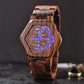 LED Display Wooden Watch