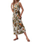 2024 Summer Vacation Style Skirt Women's Fashion Printed Sleeveless Dress