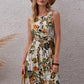 2024 Summer Vacation Style Skirt Women's Fashion Printed Sleeveless Dress