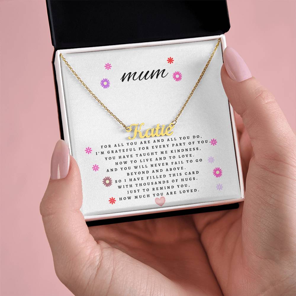 Mum cursive style name necklace