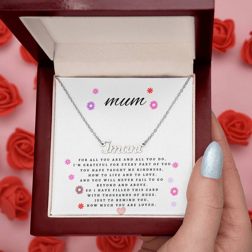 Mum cursive style name necklace