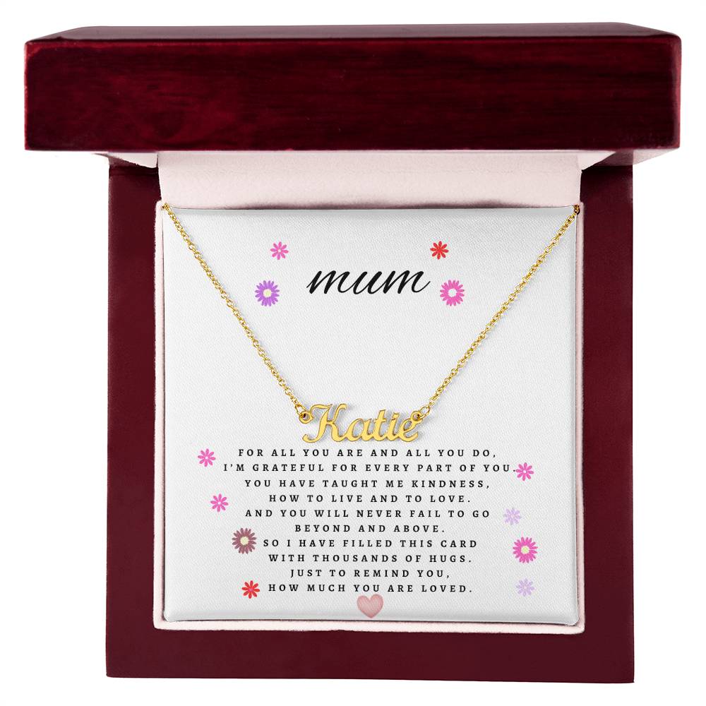 Mum cursive style name necklace