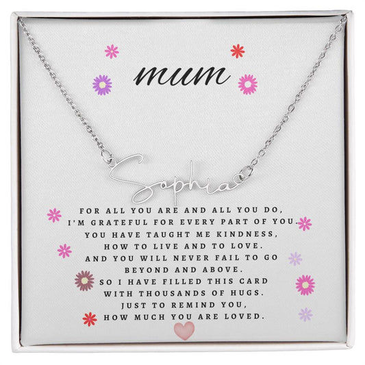 Mum signature style name necklace